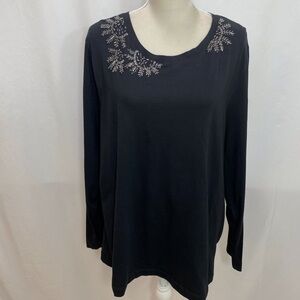 Kate Hill Snowflake Embroidered T-Shirt Woman 3XL